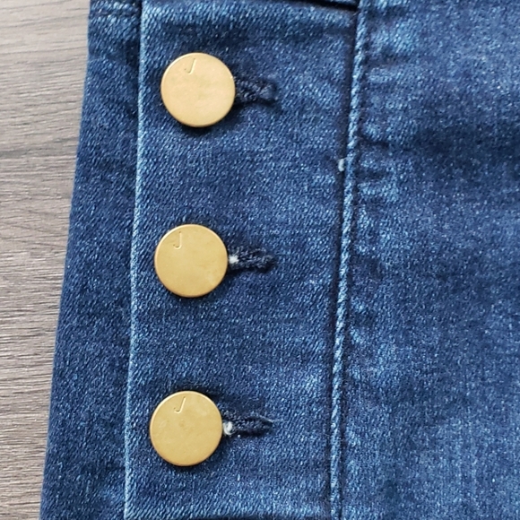 J Brand Jean Natasha High Waisted Gold Button Pencil Skirt NWT Size 26 - Picture 4 of 9